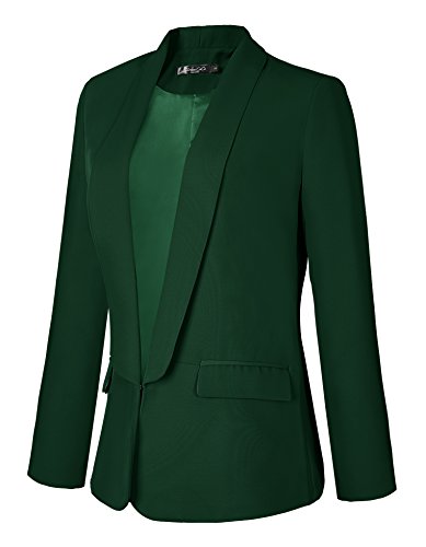 Urban Coco Women's Office Blazer Jacket Open Front (2Xl, Dark Green) #TOP1