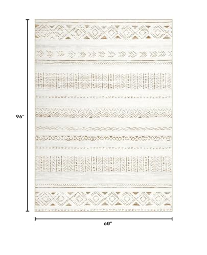 Image of cotiled Boho 5x8 Area Rugs for Living Room: Soft Moroccan Washable Rug