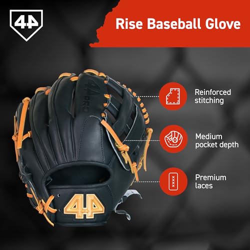 Image of 44 PRO Rise Youth Baseball Glove, 11.5 inch H-Web, Ages 8-12