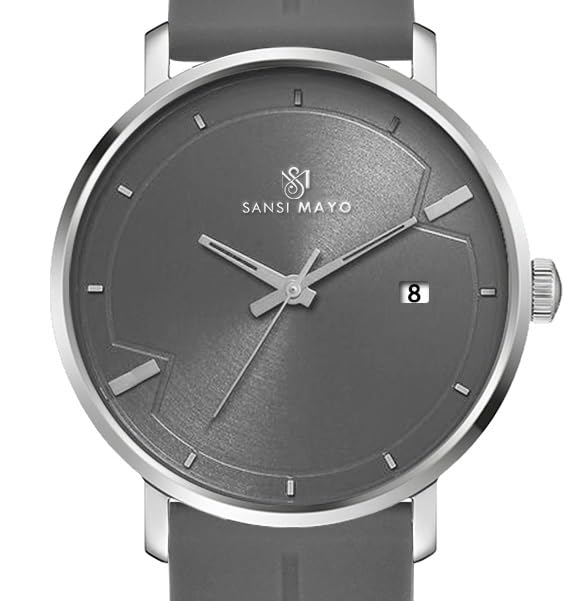 Image of Analog Watch for Men with Silicone Band | Magnetic Lock Strap | Japanese Quartz Movement | Water Resistant | Formal & Casual Wristwatch Gift