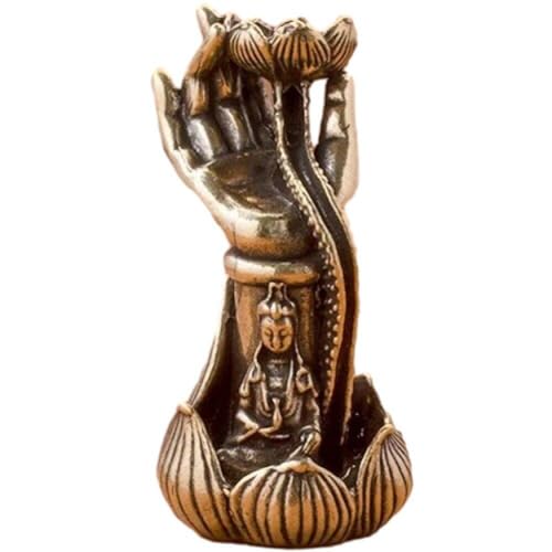 Quemador De Incienso Feng Shui con Forma De Loto En Mano De Buda, Soporte De Incienso con Reflujo De Cascada para Hogar, Oficina, Yoga, Aromaterapia