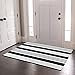 OJIA Black & White Outdoor Rug 3x5 Cotton Hand-Woven Striped Porch Rugs Machine Washable Entryway Rug Indoor Outdoor Area Rug Front Door Rug Floor Mat for Farmhouse/Living Room/Home Entrance