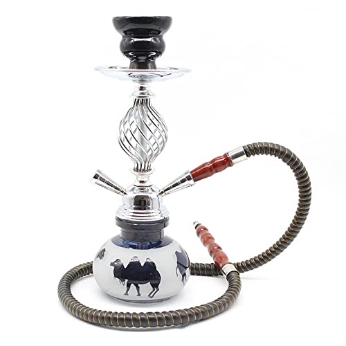 シーシャ 一式セット ミニシーシャ本体 水パイプ 水タバコ Shisha Hookah 喫煙具 NHMTシーシャ(Black,Single Tube)