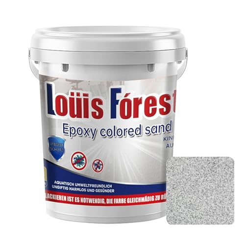 Epoxy Floor Paint, Louis Forest Epoxy Floor Paint 176 Oz, Louis Forest High-gloss Marble Effect Coating, Garage Floors Painting, Covers Approximately 30 to 34 Sq Ft (White Marble Gray, 176Oz/5kg)