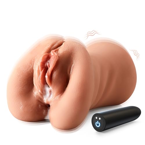 Image of 3 in 1 Pocket Pussy Male Masturbator with Bullet Vibrator 10 Patterns-Adult Sex Toy for Men Penis Stimulation,Blowjob Stroker Toy with 3D Realistic Tight Anus&Real Mouth for Man Masturbation Pleasure