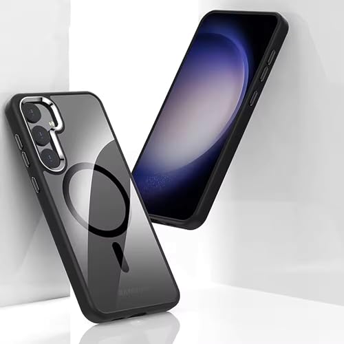 Image of iFAST Premium Back Cover Case Compatible with Galaxy S24 Ultra Soft Shokproof TPU and Hard Polycarbonate (PC) (with Camera Ring | Black)