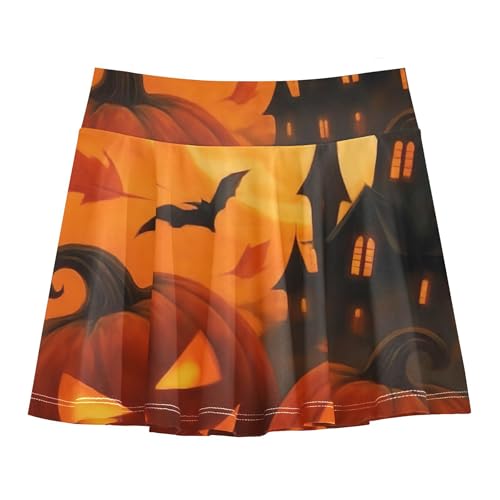 Athletic Shorts Girls Skorts Halloween Scene Carved Pumpkins Toddlers Tennis Skirts Kid Teen Butterfly 3t