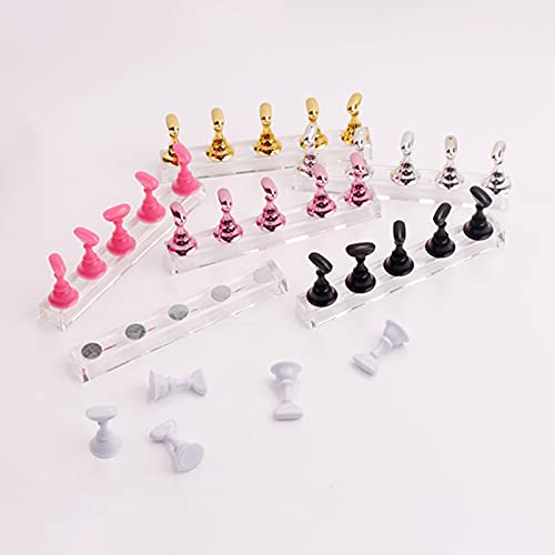 Soporte de uñas acrílico para práctica de arte miniatura 6