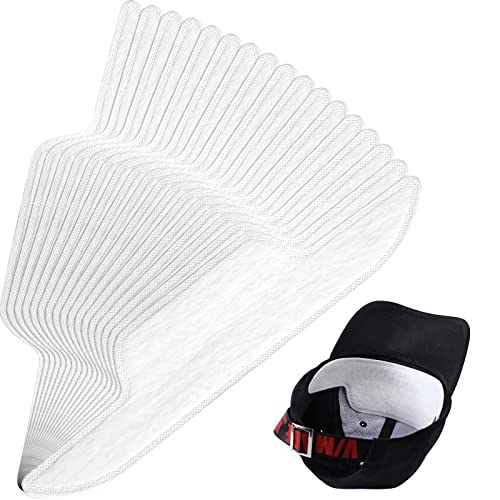 Janmercy 100 Pcs Hat Sweat Liner Disposable Baseball Hat Sweat Protection Liner Men Women Helmet Absorbing Band(White)