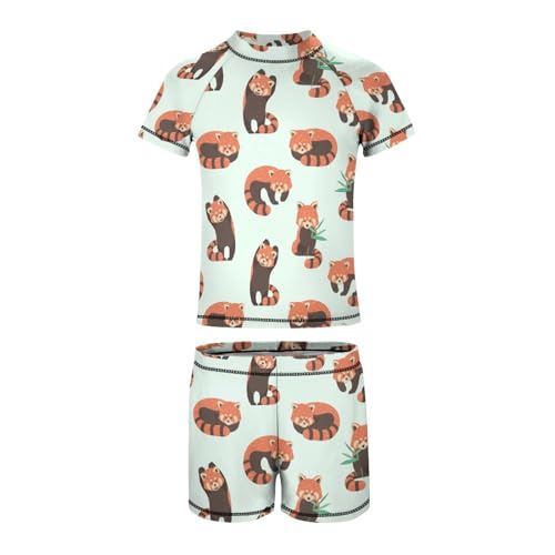 Cute Red PandasChildren's Swimsuits Boys Two Piece Suit10-12Y（150cm）4
