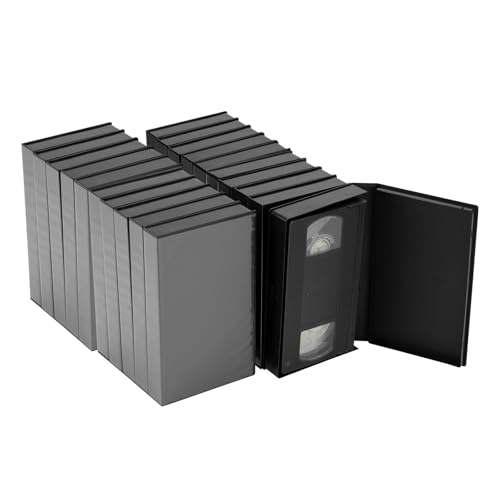 DIICCYO 10 Pack Standard Black VHS Cases VHS Album Case VHS Tapes Protector Case VHS Cassette Box with Full Window Cover for Home Kitchen Media Storage and Preservation