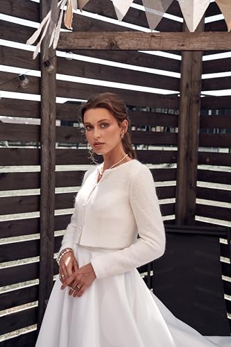 Knitted bridal jacket, mohair jacket for bride, knitted wedding cardigan, warm mohair jacket, wool cardigan for bride, knitted ivory coat, sweater for wedding dress, bridal top3