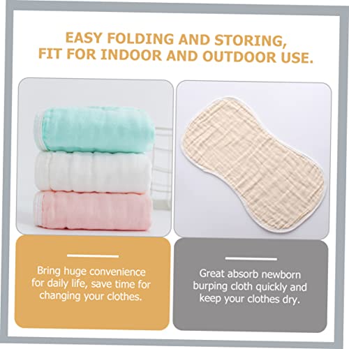 5Pcs Soft Cotton Burp Cloths Extra Absorbent Feeding Rags Multi for Spit Up and Drooling Gentle Skin4