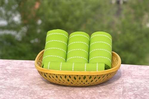 Image of Cotton Kitchen Hand and Lunch Towels - Solid Colors, Super Absorbent, 100% Cotton, Quick Dry, Multipurpose Dish Cloths for Home & Restaurant Use (Pack of 4, 18 X 24 Inches) (F.Green)