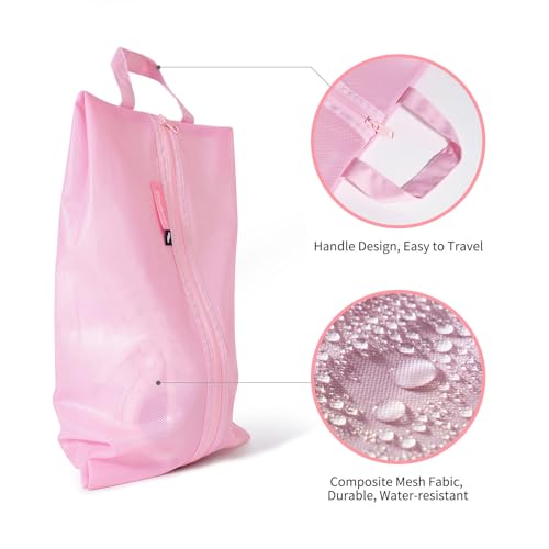 pack all Shoe Bag for Travel, Water-Resistant Shoe Pouch for Gym, Odor-Resistant Soccer Cleats Bag for Sport (Pink, 1-Pack) - Image 3