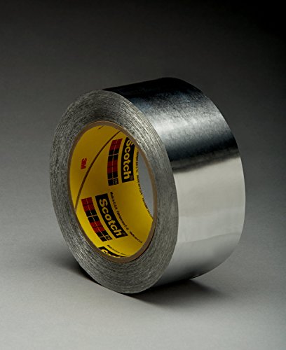 3M High Temperature Aluminum Foil Tape 433, Silver, 1 1/4 in x 60 yd, 3.6 mil, 24 rolls per case