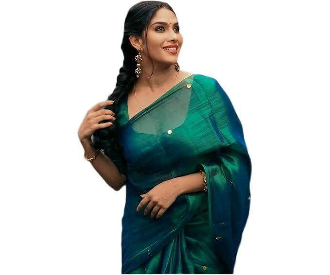 Beautiful Raga silk tissue gini saree with blowse piece-image-46