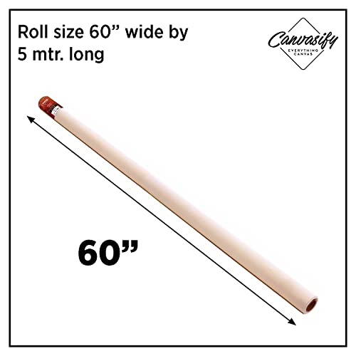 Image of 10oz Primed Cotton Canvas Roll 5 Meter (60 inch X5mtr) Ideal for Oil & Acrylic Paint Drawing Artist Sketch Painting Accessories