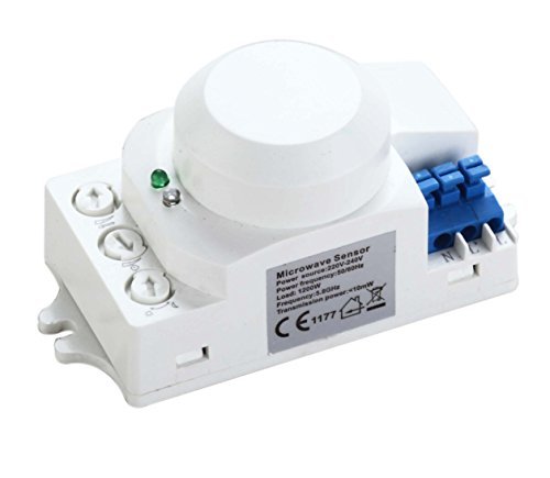 ZEYUN Sensor Detector de Movimiento de Sensor de Movimiento de microondas ZEYUN, Control de luz fácil, Rango de detección 20M
