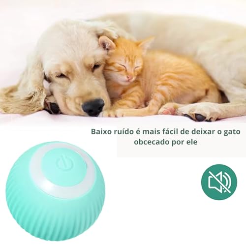 Bola Giratória Pet Inteligente Brinquedo Interativo para Gatos e Cachorros Bola que Corre Sozinha Si