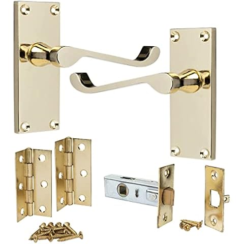 Victorian Scroll Lever Latch Door Handles Set Cover
