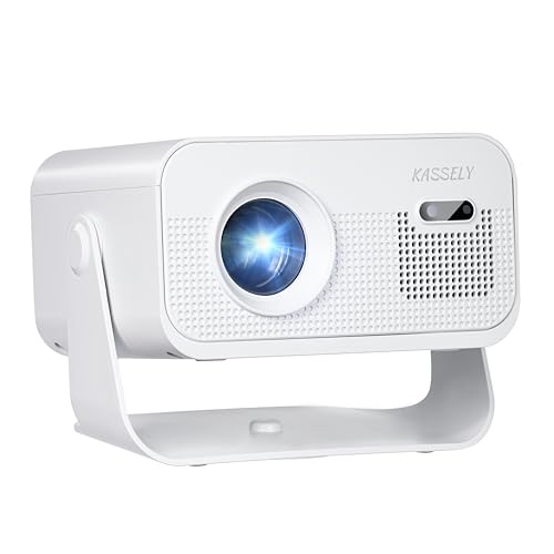 Portable 1080P Native HD Projector with WiFi 6 & Bluetooth 5.2 | 4K Support & Auto Keystone | Compatible with Smartphone, Laptop, TV Stick, PS5 | Built-in Speaker for Home Cinema, Camping (White)