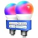 Ampoule Connectée HomeKit, LED Ampoules Intelligente Compatible avec Apple HomeKit, Siri, Alexa, Google Home et SmartThings, E27 2700K-6500K RGB Ampoule Wi-Fi Dimmable Multicolore (2)