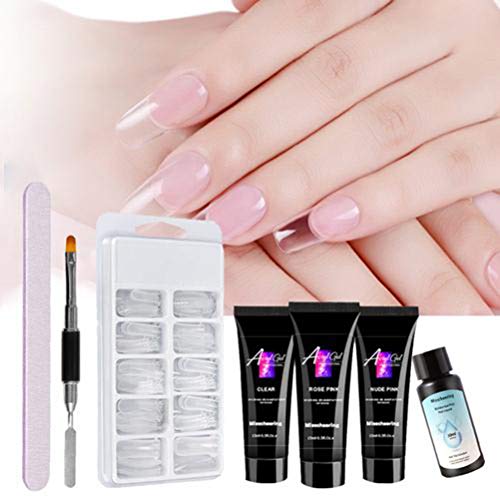 Gel Nägel Set Gelnägel Starter Set Nagel Verlängerung Gelnägel Set mit Nagelmodell Double-End Brush Nail Maniküre Tool… – Bild 3