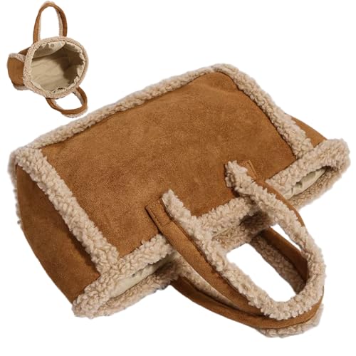 Sac en daim marron avec sangle pour ne plus manquer d'espace - 7