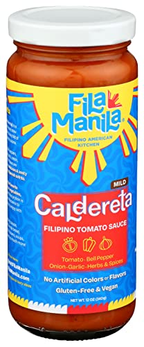 Fila Manila Caldereta – Filipino Tomato Simmer Sauce & Marinade – Ripe Tomato, Bell Peppers, Onion, & Garlic, 12 Oz Jar, No Sugar Added, No Msg Added, Vegan, Gluten Free, Dairy Free, As Seen On Tiktok #TOP4