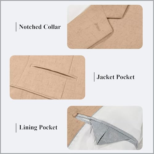 Mens Suits Linen Casual Blazer Lightweight Linen Sport Coat Two Button Men Suit Jacket for Wedding Prom Party4