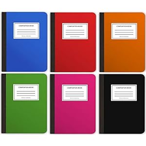 Notebook Wide Ruled Paper 6 Pack. 9 3/4 x 7 1/2 inch Notepads are Great Back to School Gifts. Solid Colors Make…