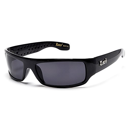 Official LOCS Hardcore Shades Black with Dark Lens Gangsta Style Sunglasses (...