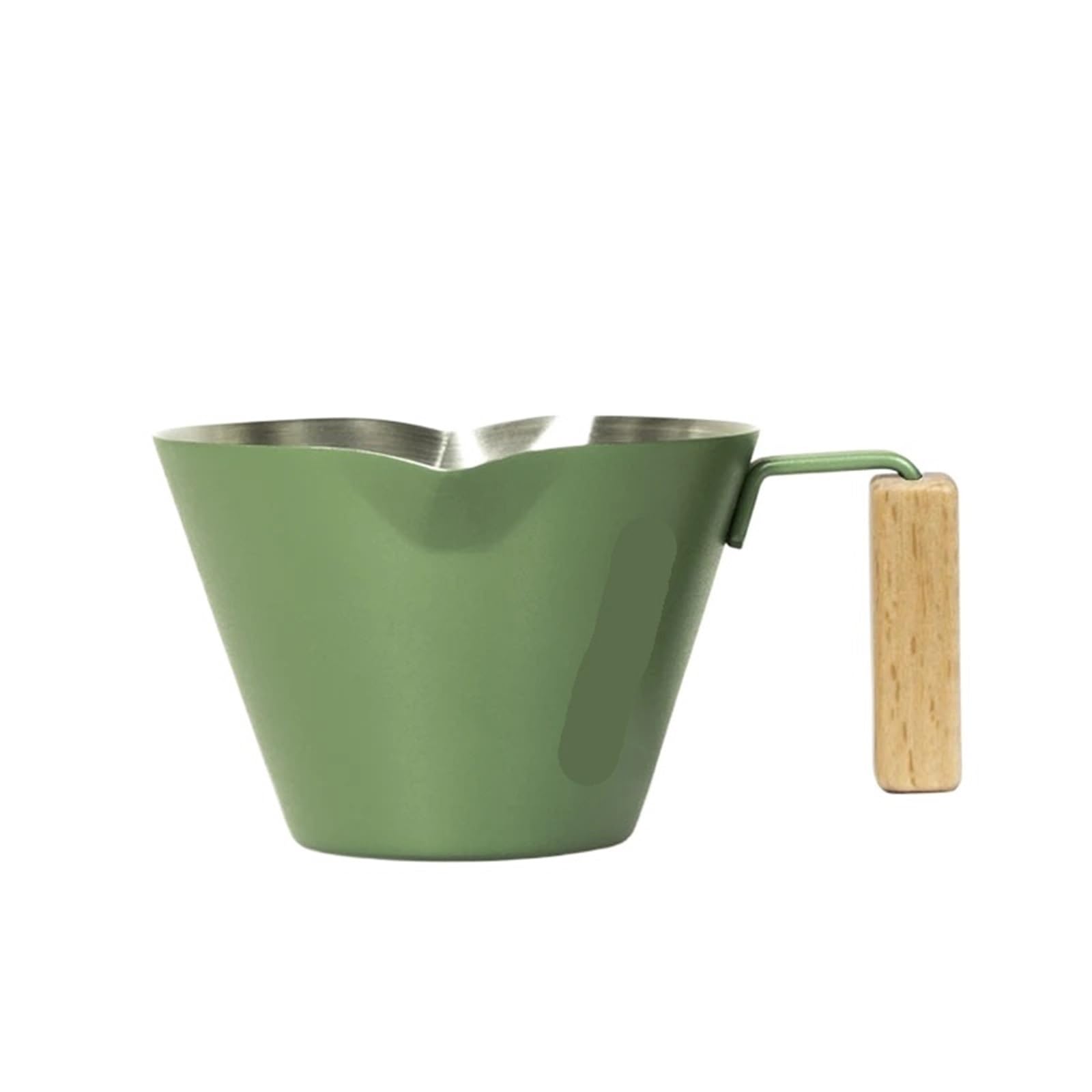 Jarra De Leche Tazas medidoras de acero inoxidable, taza de extracción de Espresso de doble boca, 100ml con herramientas de cocina a escala, 2 uds.(Dark green)