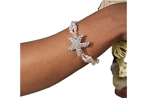 Barmine Maldives Rhinestone Starfish Bracelet: Adorn Your Wrist with Coastal Elegance