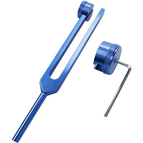 Image of C128 Tuning Fork 128 Hz - Weighted Aluminum Healing Instrument for Sound Bath, Tone Therapy, Chakra Healing & Meditation Tools - Medical Grade Diapasones Terapeuticos (Blue)