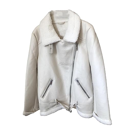 Veste d'hiver pour femme FULBHPRINT en laine d'agneau synthétique premium avec finitions ceinture