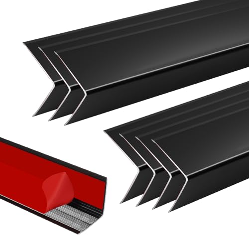 Image of 8Pcs 57 inch Black Metal Corner Protector, L-Molding Corner Guards for Walls, Cabinets, Baseboards, Furniture Decorative Trim, Size 57 inch x 1 inch (Pack of 8)