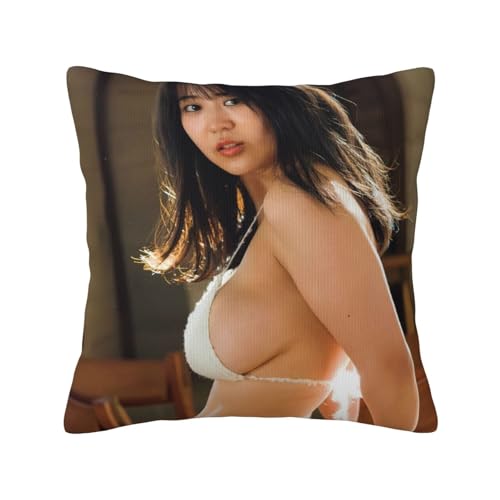福井梨莉華 36 枕カバー抱き枕カバーファッション45 x 45 cm部屋装飾両面正方形の部屋プレゼントルーム装飾車隠しファスナー クッション 18x18in