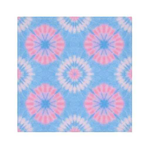 Servilletas de tela cuadradas azul rosa 6 unidades miniatura 1