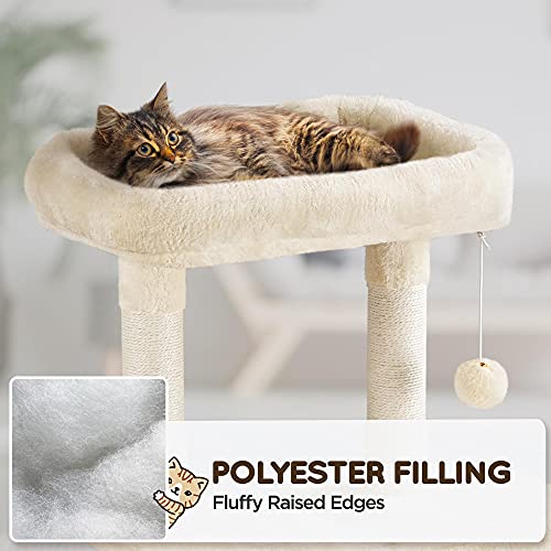 yaheetech cat tree 63 inches multi-level indoor cat play structure with scratching posts hammock and dangling ball