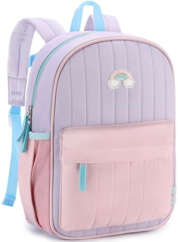 VASCHY Toddler Kids Backpack,Quilted Color-blocked Bookbag for Pr...