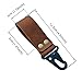 MEEBOY Handmade Leather Key Ring Holder, Belt Loop Key Keeper (Brown)