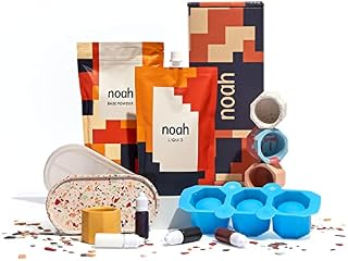noah Jesmonite & Terrazzo Craft Kit - Complete DIY Set - Casting Kit for Beginners - Great Gift Idea (Candle Tea Lights & Tray Moulds/Neutral Colours)