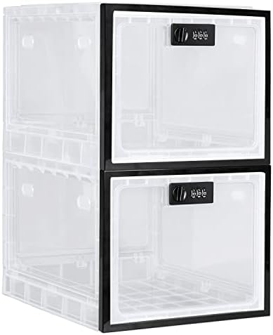 Lockable Medicine Box, Medicine Storage Box, Premium Material Lockable Storage Bin Organiser Box for Fridge Food / Snacks / Phone / Tablet Jail / Home Safety
