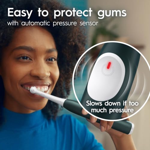 Oral-B Rechargeable Electric Toothbrush, iO2 Starter Kit, 3 Cleaning Modes, Automatic Pressure Sensor to Protect Gums, 2 Brush Heads, Forest Green - image 6