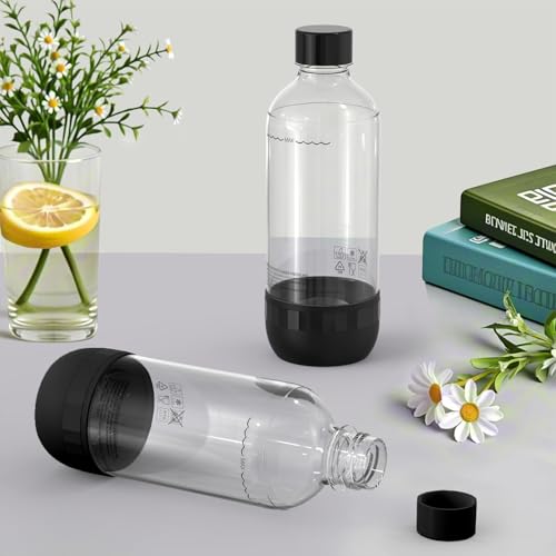 SunnyOcean Bouteilles à soda 1L, Lot de 2, Sans BPA, Réutilisables, PET, Pour machine à soda,...