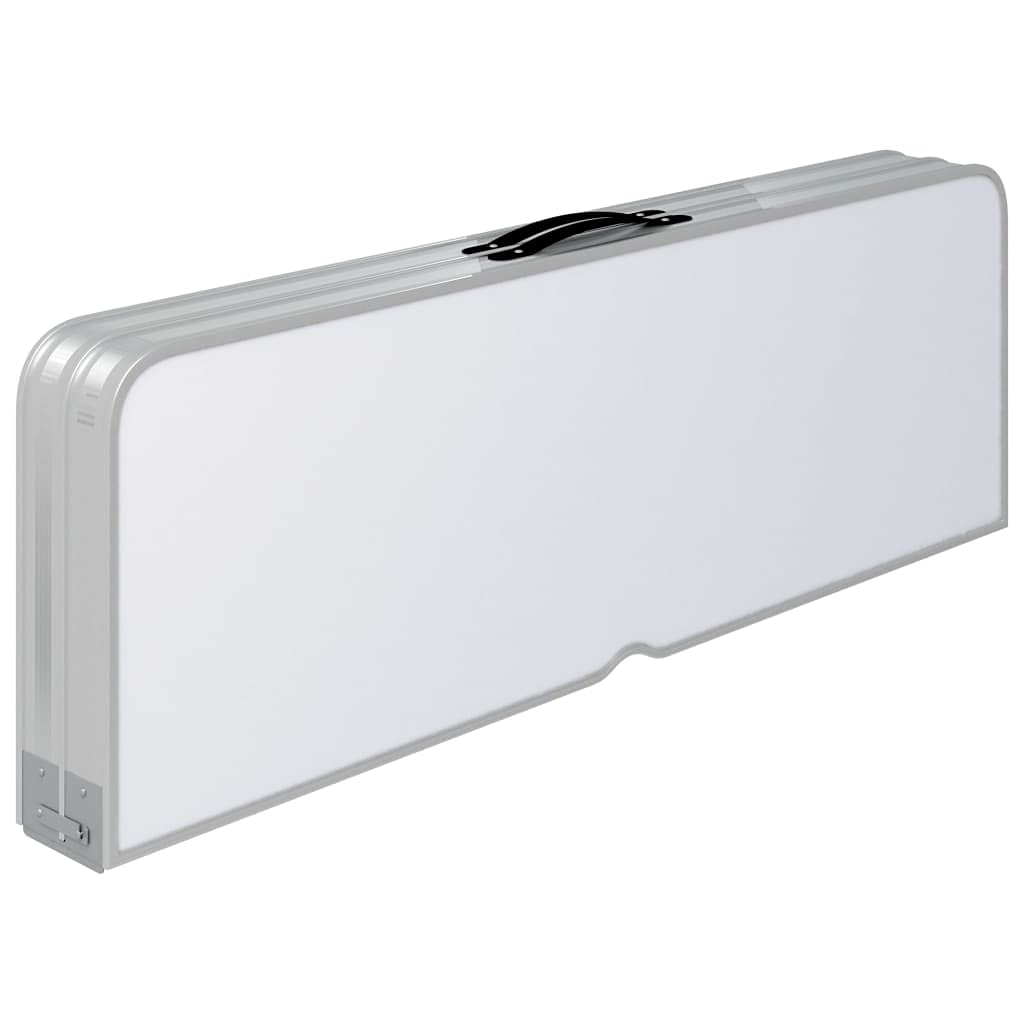 Générique Table de Camping Pliable avec 2 bancs Aluminium Blanc équipements Sportifs Loisirs de Plein air Camping et randonnée Meubles de Camping (Poids 8.74KG)