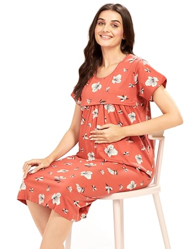 Image of AV2 Women Cotton Calf Length Feeding Nighty