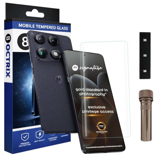 Image of Advanced Curved UV Tempered Glass Screen Protector for Motorola Signature 5G | Transparent | Pack of 1 | Full Screen Coverage with UV Installation Kit